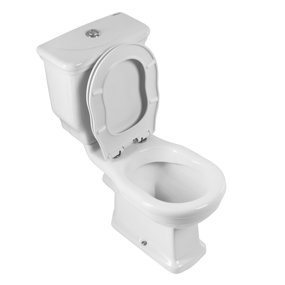 Унитаз компакт безободковый с сиденьем P-trap BelBagno BOHEME BB115CPR + BB115T