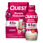 Quest Nutrition, Протеиновый молочный коктейль, клубника, 4 флакона по 414 мл (14 жидк. Унций)