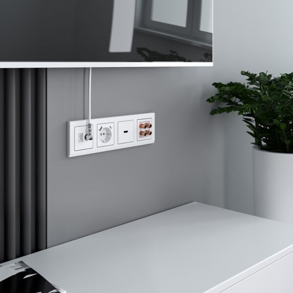 Розетка ТВ+Ethernet RJ-45 6 cat.(белый)