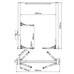 ТЕМП S4B-2 220V C Подъёмник гидравлический двухстоечный, 4 т