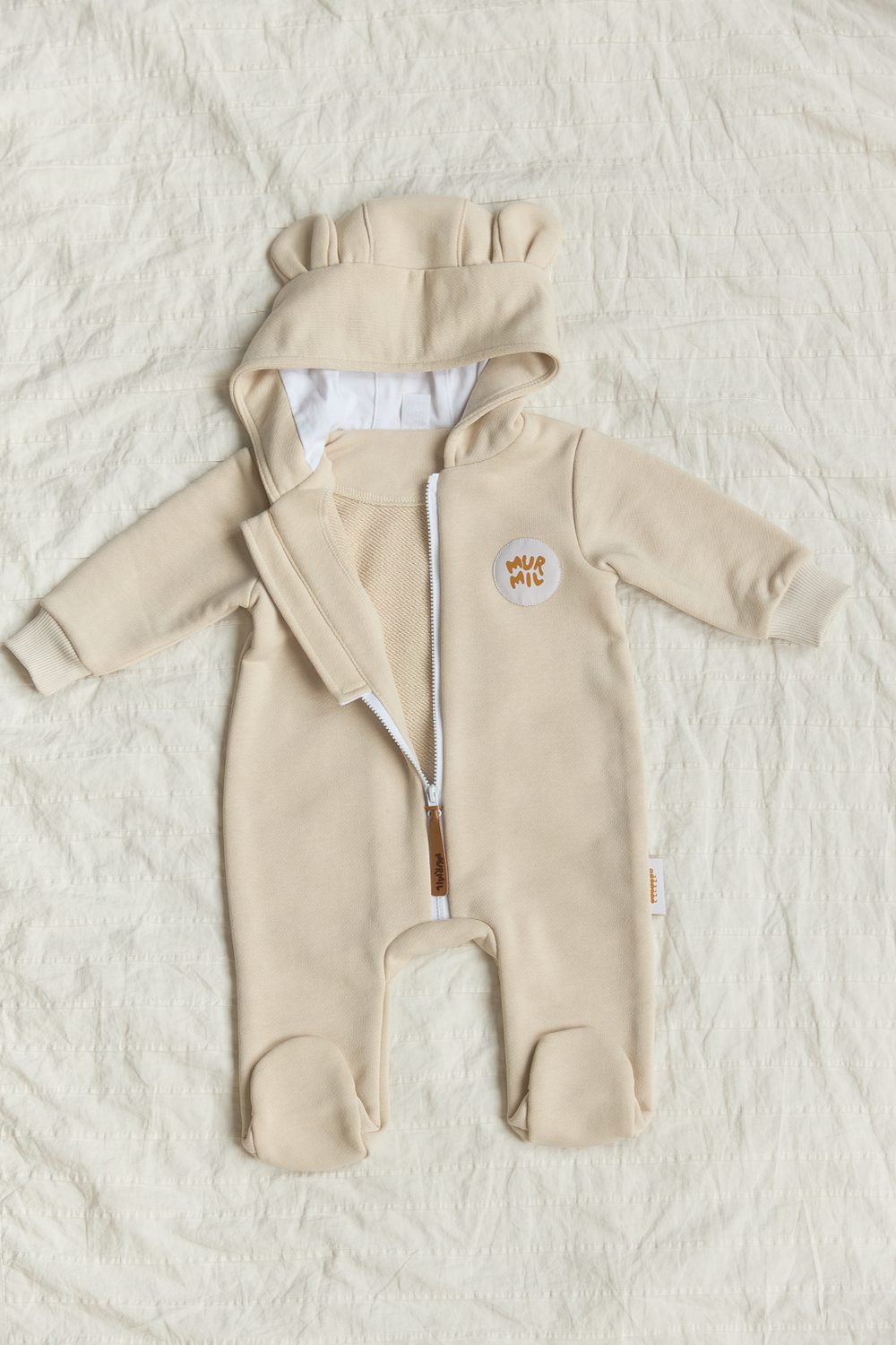 Комплект на выписку Зайчата и птички (бежевый)/Бежевый (5 предметов)