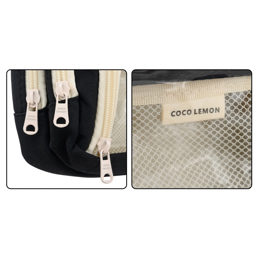 Пенал-косметичка Basir без наполнения, 20*10*9 см, 3 отделения на молнии, чёрный цвет