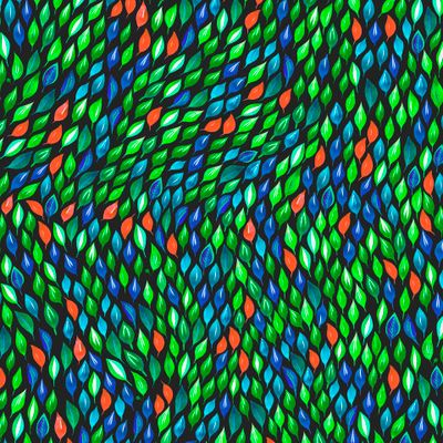 Зелёные и голубые листики