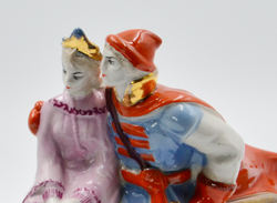 Иван-царевич на сером волке. Коллекционная фарфоровая скульптура. СССР, Старая гжель, 1960-е.