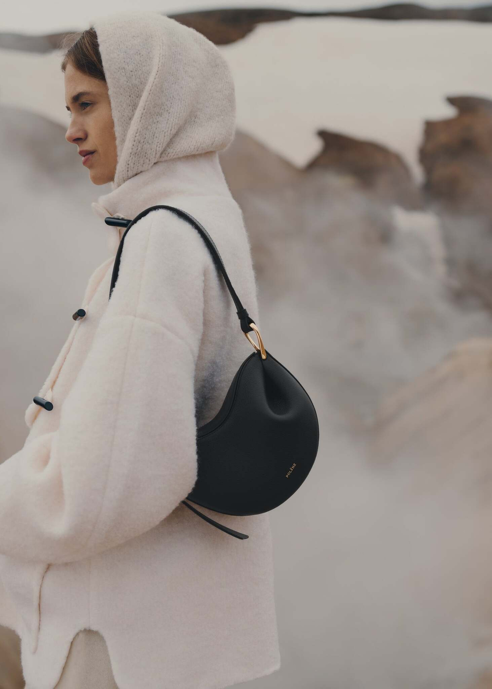 Сумка Polene Tonca EDITION NOIR GRAINÉ