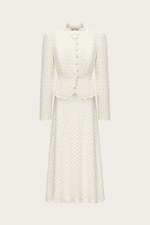 Жакет и юбка из молочного кордового кружева