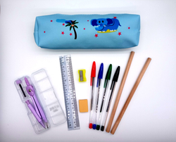 Пенал с наполнением, 11 предметов, сиреневый