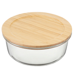 Набор контейнеров для запекания и хранения круглых с крышками из бамбука, 3 шт.