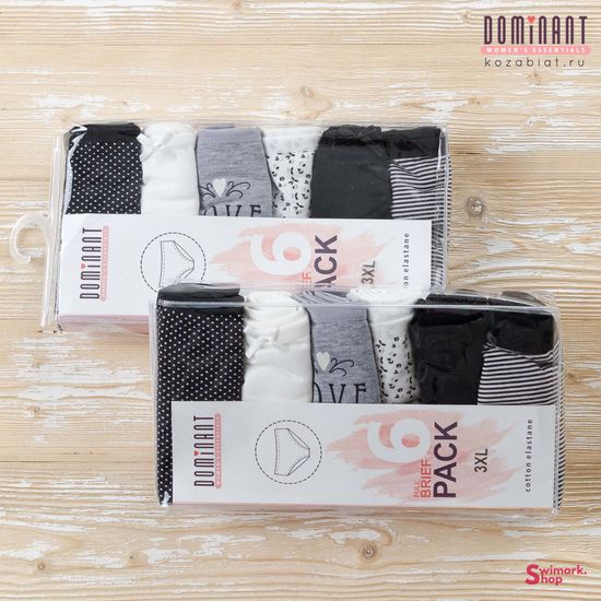 Трусики женские DOMINANT 54000-5, FULL BRIEF, 6 шт. в уп.