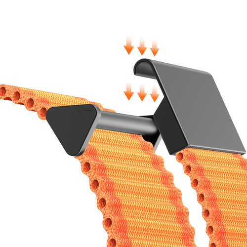 Ремешок плетенный оранжевого цвета с воздушными отверстиями от Dux Ducis для смарт часов Samsung Watch Ultra 47MM, серия YC Series