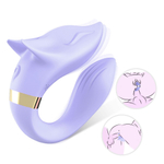 Сиреневый вибромассажер для пар с пультом ДУ (Цвет: сиреневый)