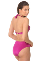 Стильный купальник: лиф-балконет и плавки-слипы (Размер: C/M) (Цвет: ярко-розовый)