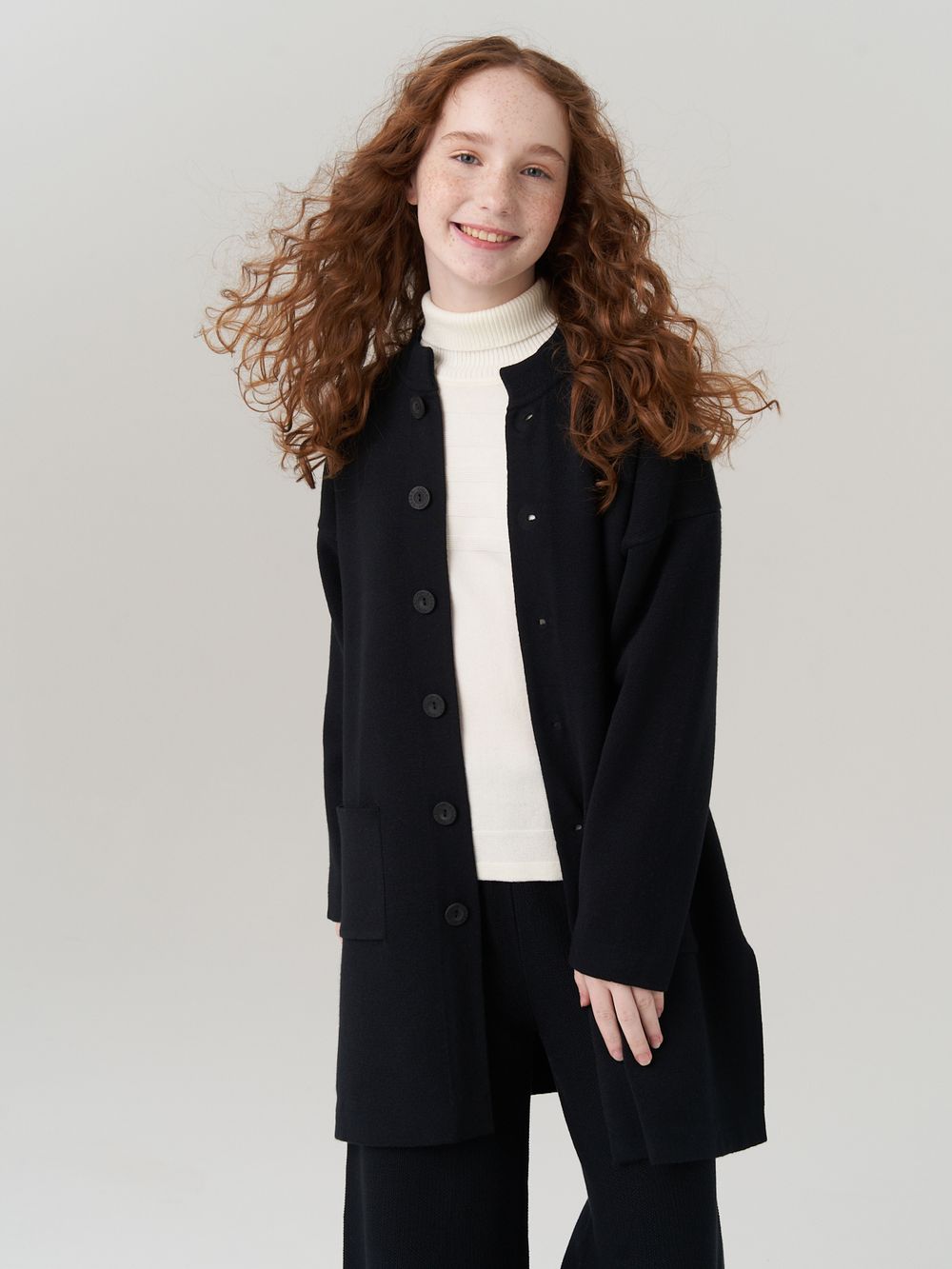 Кардиган для девочки в школу AT990 черный