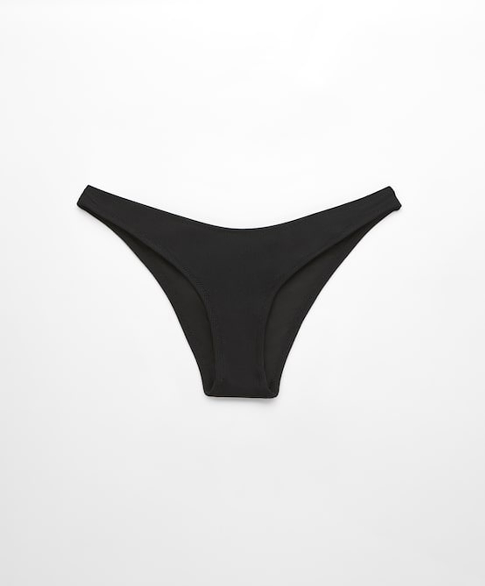 OYSHO Плавки бикини средней посадки из ткани пике, черный