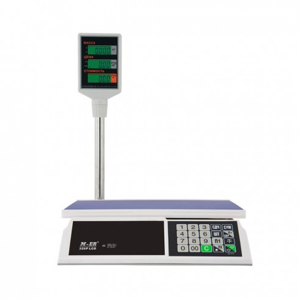 Торговые настольные весы M-ER 326 ACP-32.5 Slim LCD Белые