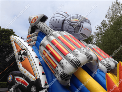 Коммерческий надувной батут-горка "Робот" 15*8*10 м