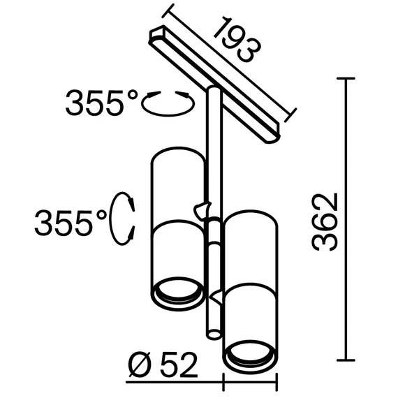 Трековый светильник Элти дуэт / Elti Duo Exility 3000K 24Вт 36° Technical tr005-2-2x12w3k-bw