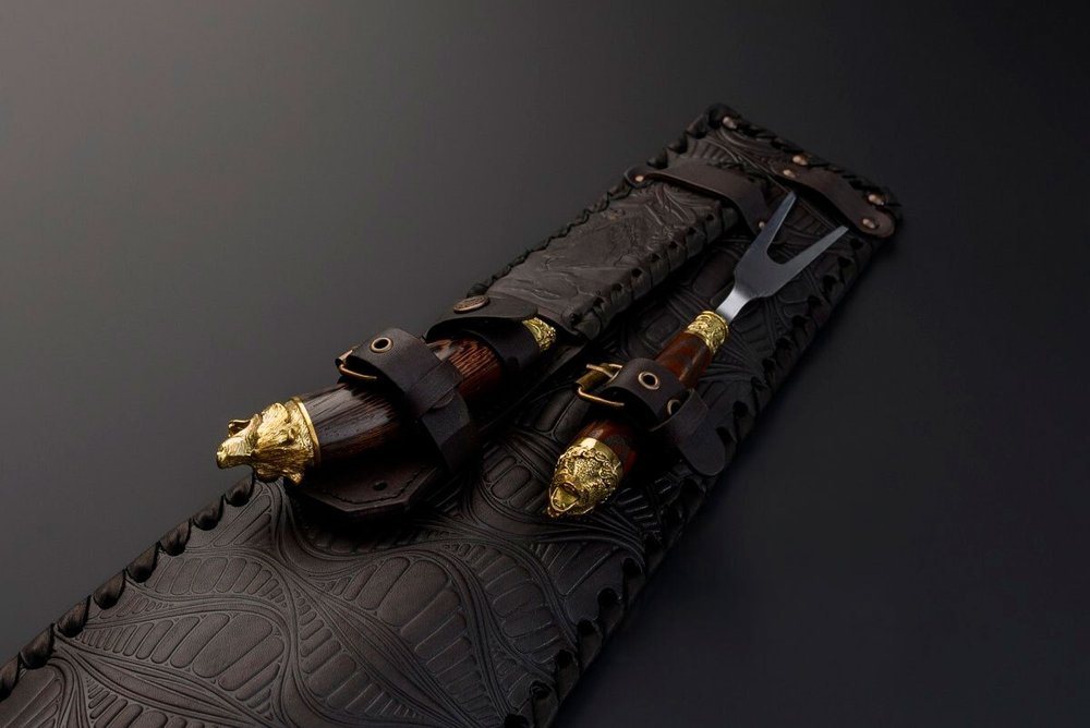 Набор шампуров "Охотник №5" в чехле из натуральной кожи