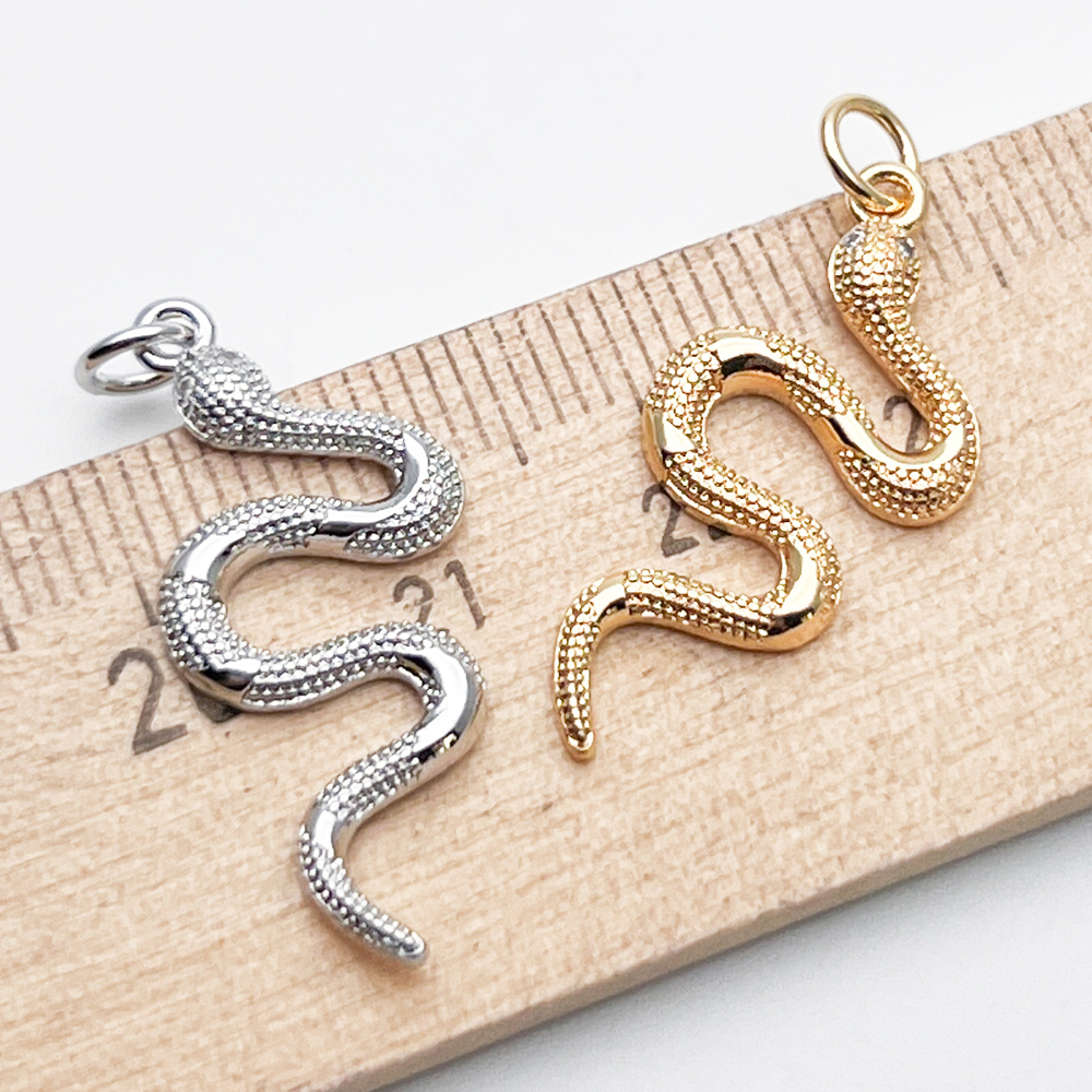 Подвеска Змея, цвет золото, фианиты, размер 27*13 мм, цена за 1 шт