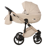 Детская универсальная коляска Adamex PRO Natura - CN-3-Vanilla (Светло-бежевая экокожа)