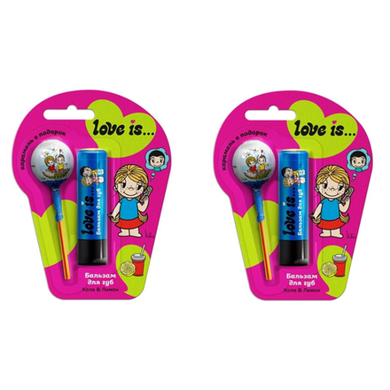 Бальзам для губ Love Is Кола Лимон Коробка+карамель 4,2 гр