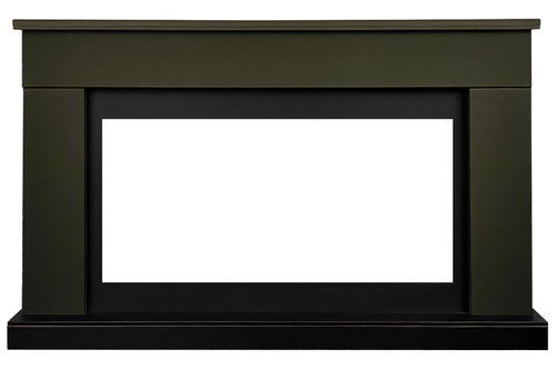 Каминокомплект Bergen (Разборный) - Темная олива (Ширина 1370 мм) с очагом Vision 42 LOG LED