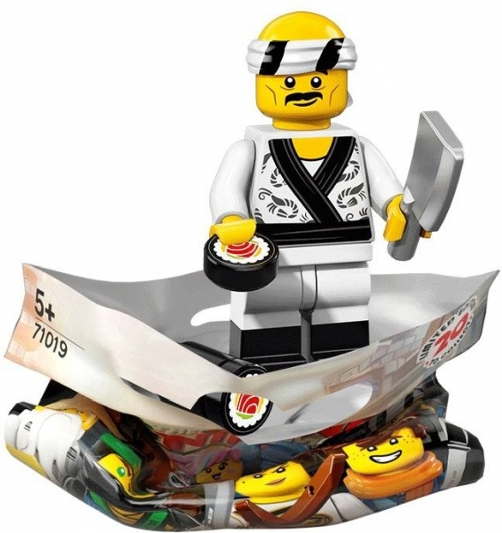 Минифигурка LEGO  71019 - 19  Суши шеф