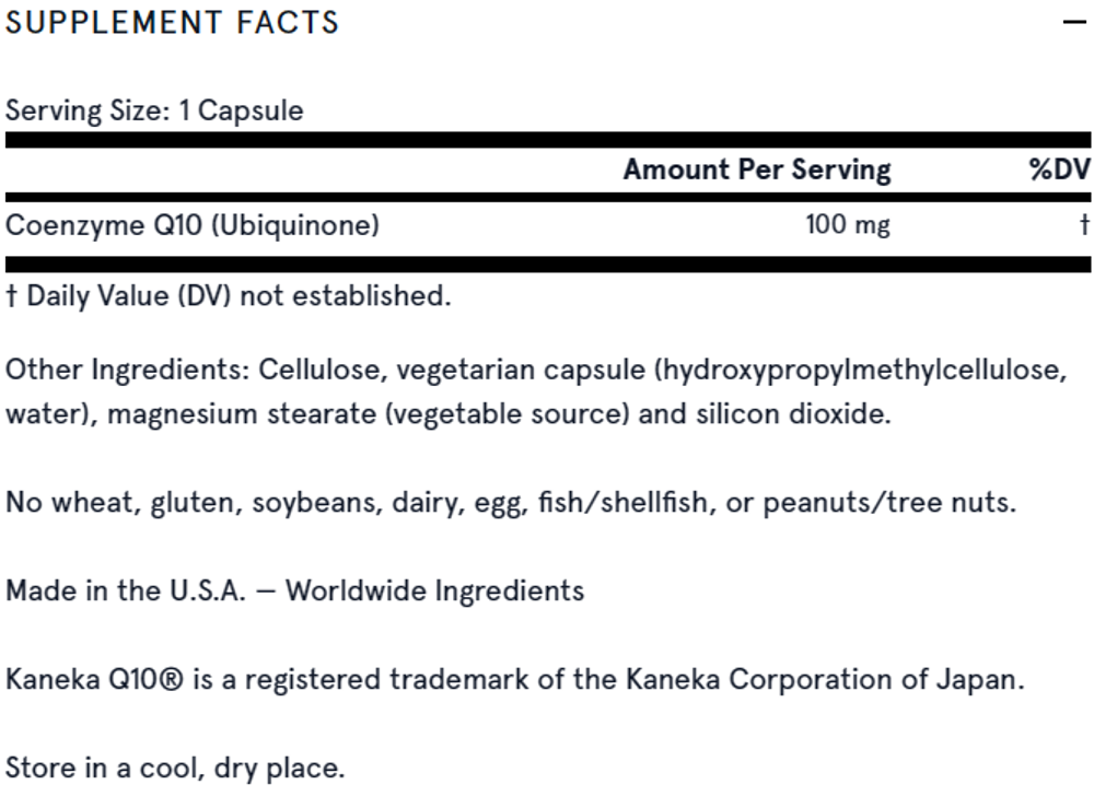 Co-Q10 100mg 60 капсул Jarrow Formulas