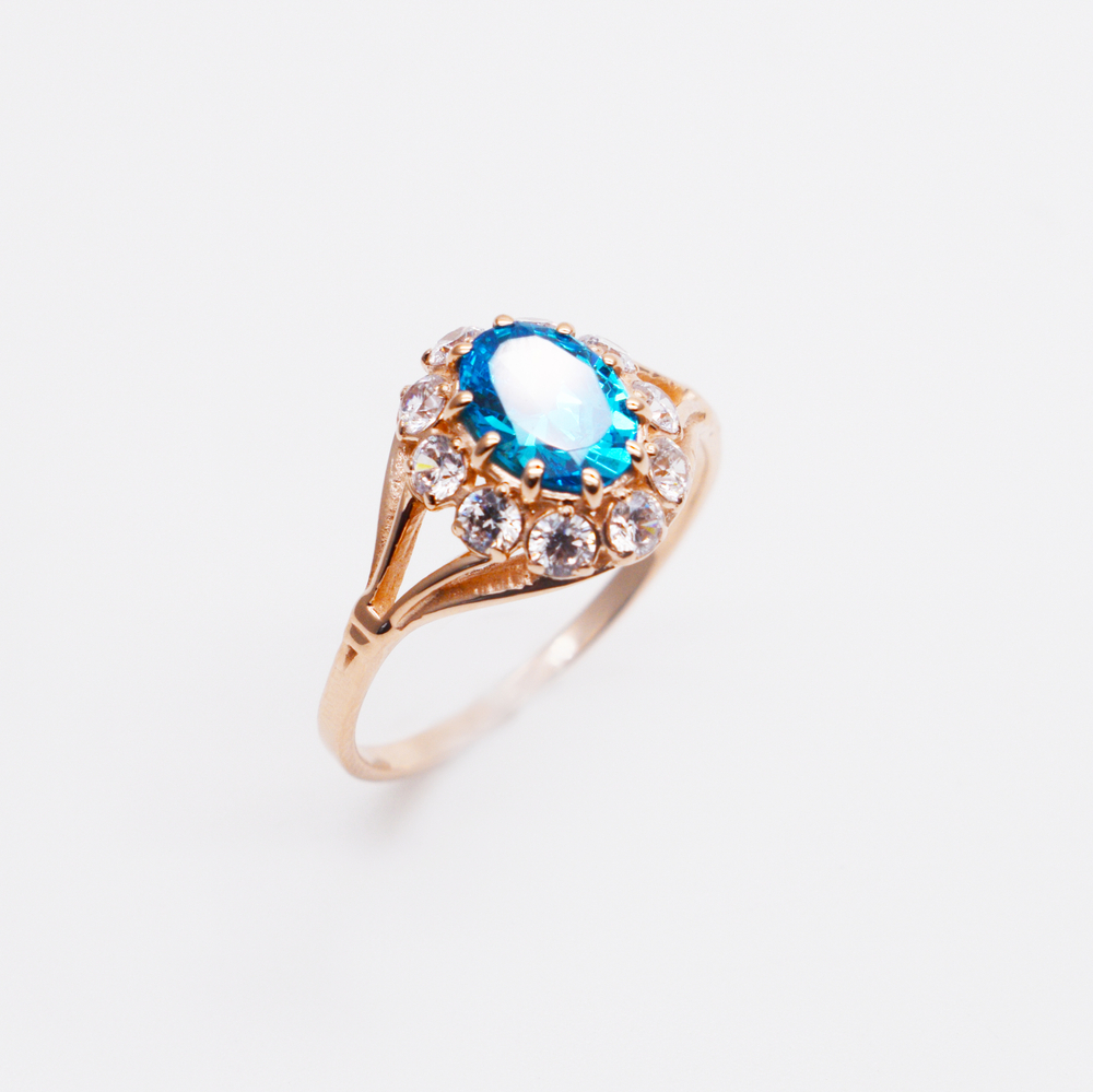 Кольцо с цветным камнем Лазурный рассвет