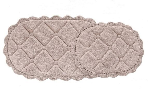 Brianna (серо-лиловый) Набор ков. для ванной кружевной 60х100 и 50х70