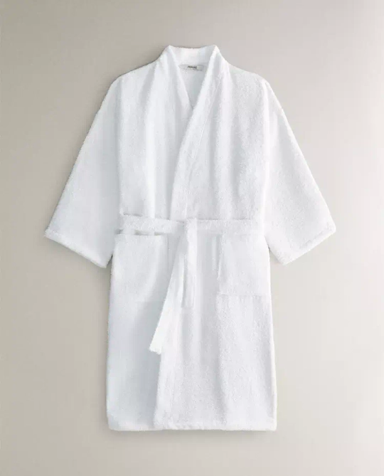ZARA HOME ХЛОПКОВЫЙ ХАЛАТ, БЕЛЫЙ