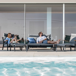 Malmo с 2-х местным диваном, комплект лаунж мебели антрацит/серый, алюминий