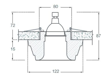 Светильник встраиваемый гипсовый под сменную лампу