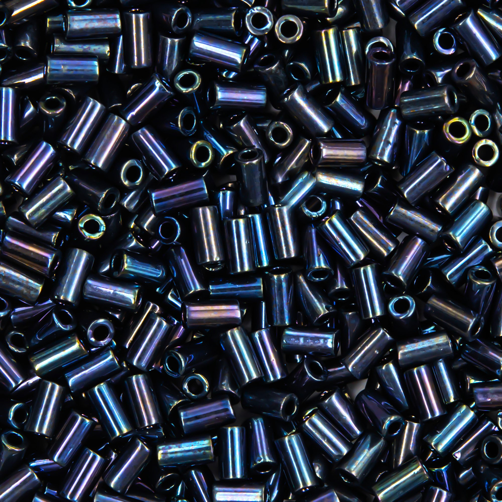 Японский бисер TOHO Bugle (стеклярус) 3mm (№88), металлизированный, непрозрачный глянцевый