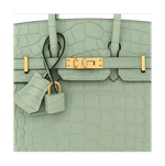 HERMÈS Birkin 25 Vert D’Eau из матовой кожи аллигатора, позолоченная фурнитура, «never worn»