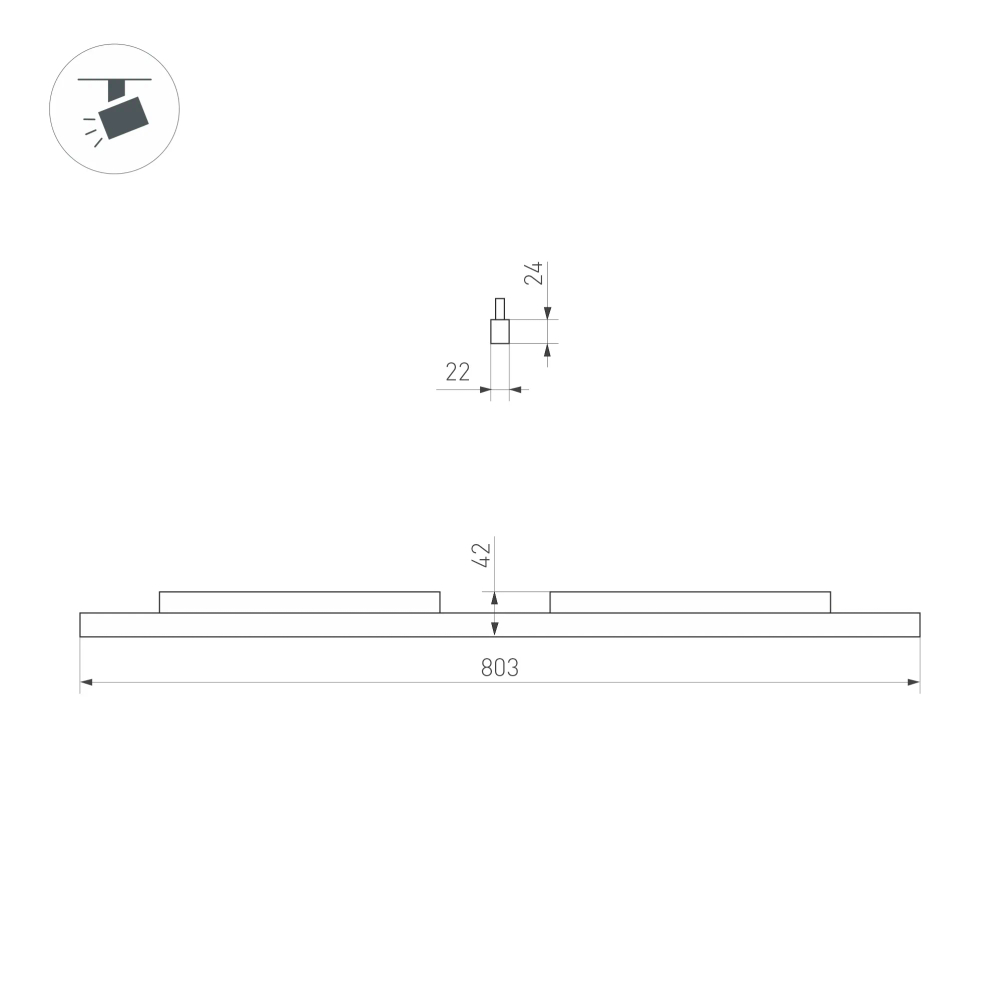Светильник MAG-ORIENT-FLAT-L800-27W Day4000 (BK, 100 deg, 48V) (Arlight, IP20 Металл, 5 лет) 058250
