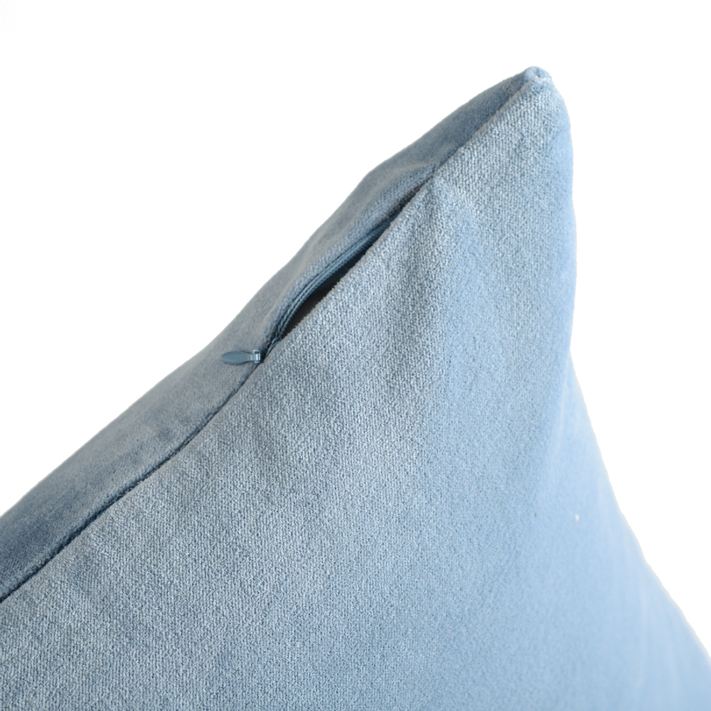 Подушка декоративная бархатная 45х45 Tkano Essential светло-синяя