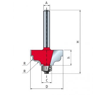 Фреза с фигурным профилем (31.8 х 15 мм; хвостовик 8 мм) FREUD PRO 38-45208