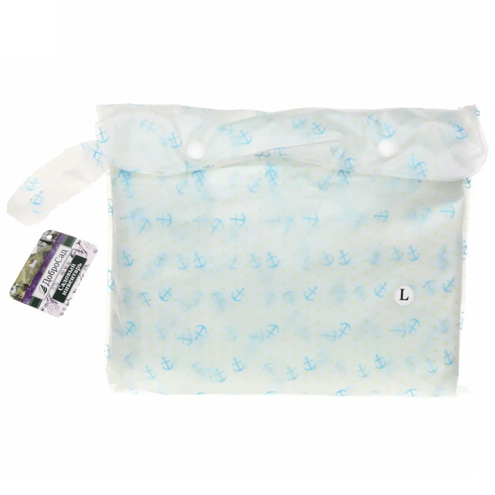 Дождевик-плащ 120 Мкрн 110*62см «Якорь» с капюшоном и завязками, на кнопках, ДоброСад