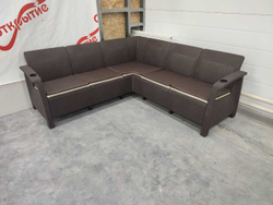 Угловой диван Yalta Corner Set под ротанг для лаунж зоны  с подушками на сиденье