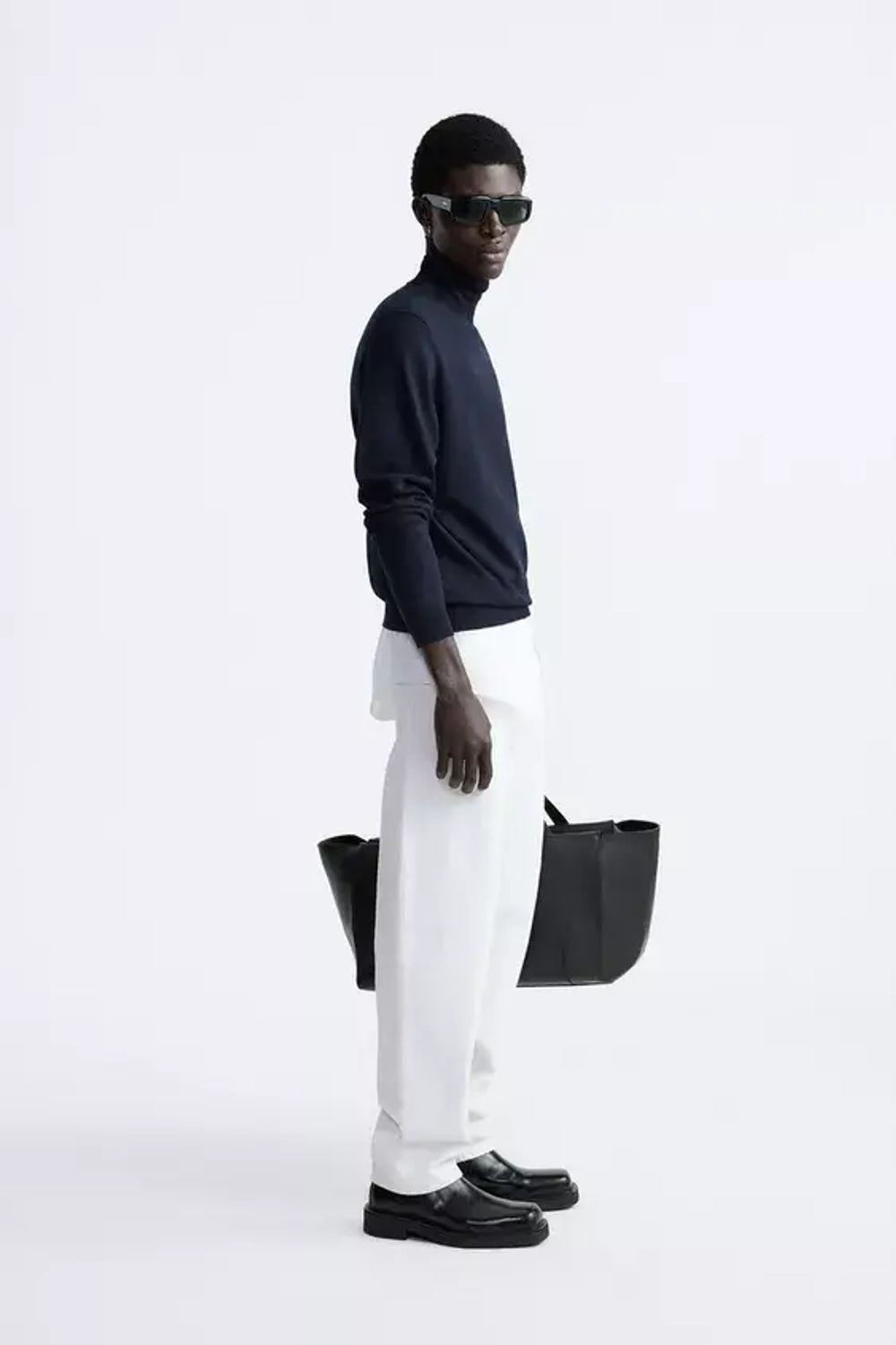 ZARA СВИТЕР ИЗ СМЕСОВОЙ ВИСКОЗЫ, МОРСКОЙ СИНИЙ