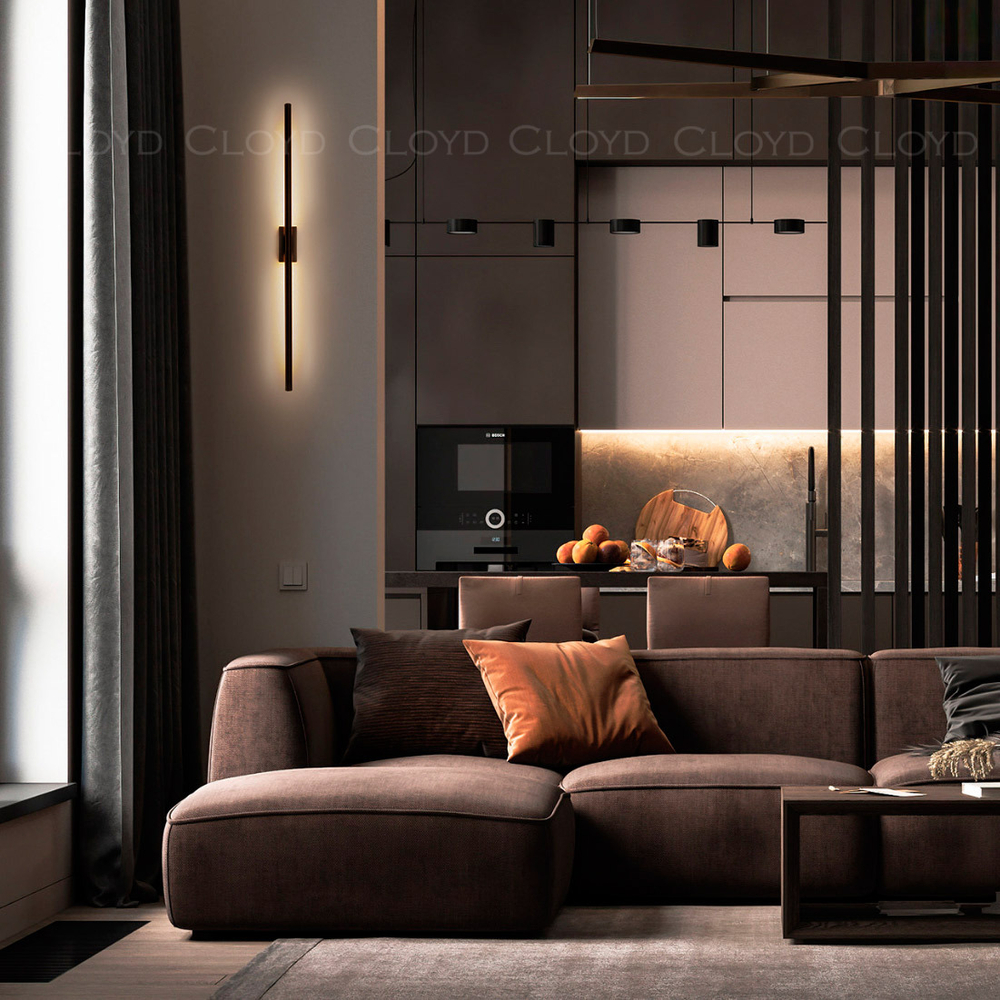 Бра Cloyd LINEAS-B W1 / выс. 60 см- 3000K - черный матовый (арт.20346)