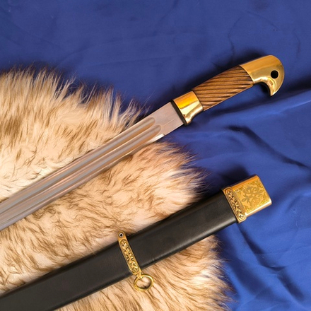 Шашка кованая казачья двудолая с резьбой 1881 г.