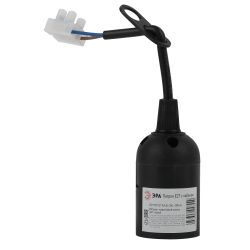 Патрон ЭРА Е27 с клеммной колодкой пластиковый черный