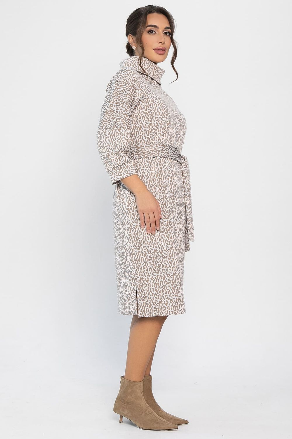 Платье трикотажное Никс (бежевый лео) П14279-4М LT Collection