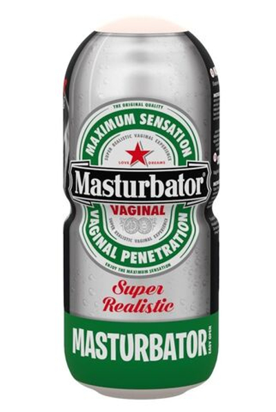 Стилизованный под пивную банку мастурбатор-вагина Vagina Beer Masturbator (Цвет: телесный)