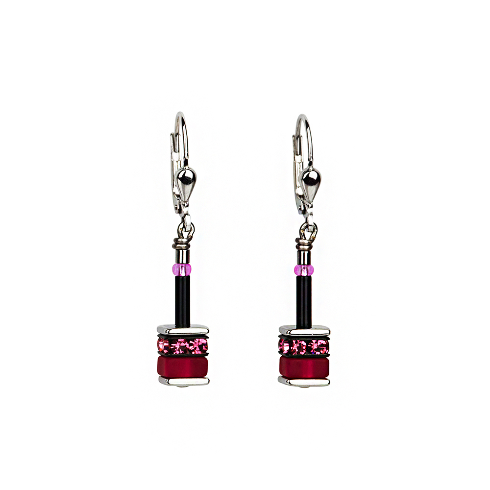 Серьги Coeur de Lion 4409/20-1500 цвет розовый, чёрный