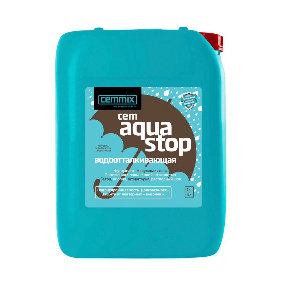 ПРОПИТКА ВОДООТАЛКИВАЮЩАЯ CEMAQUASTOP 5 Л CEMMIX