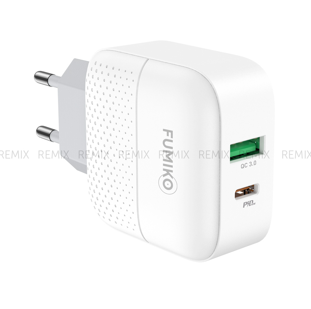 Зарядное устройство FUMIKO CH08 PD+QC3.0 3А белое