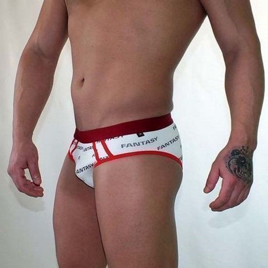 Трусы мужские брифы белые  с надписями Van Baam 38116